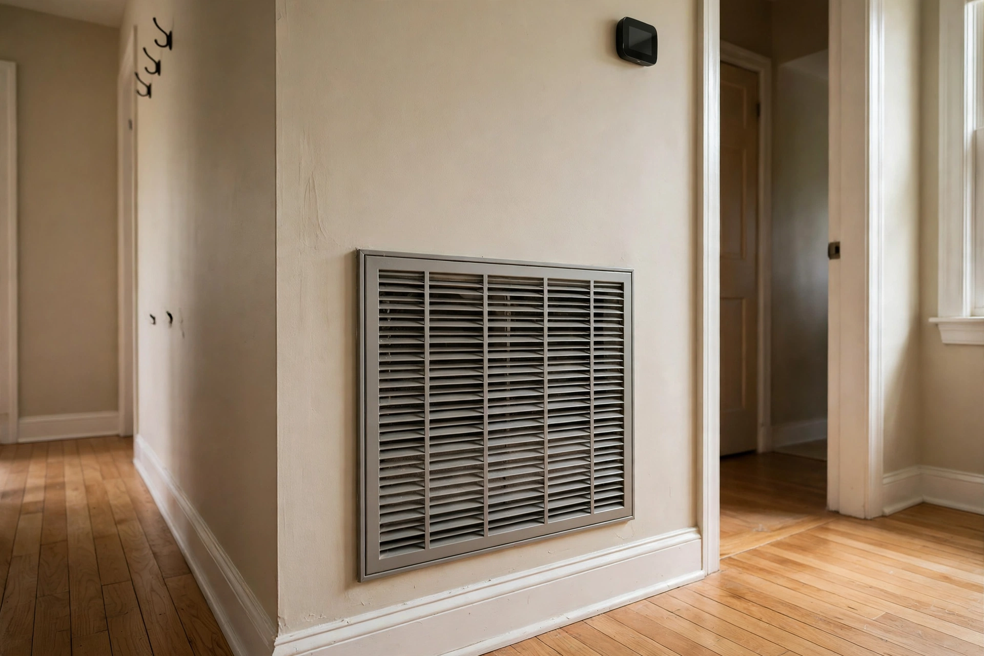 Furnace technician inspecting a home heating system in Conway, New Hampshire